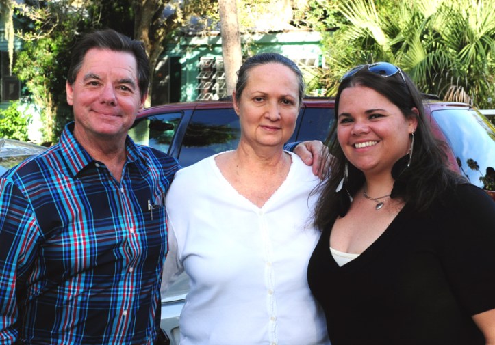 Ken, Deborah and Annora Daige help host what felt something like a "Cracker New Year."  