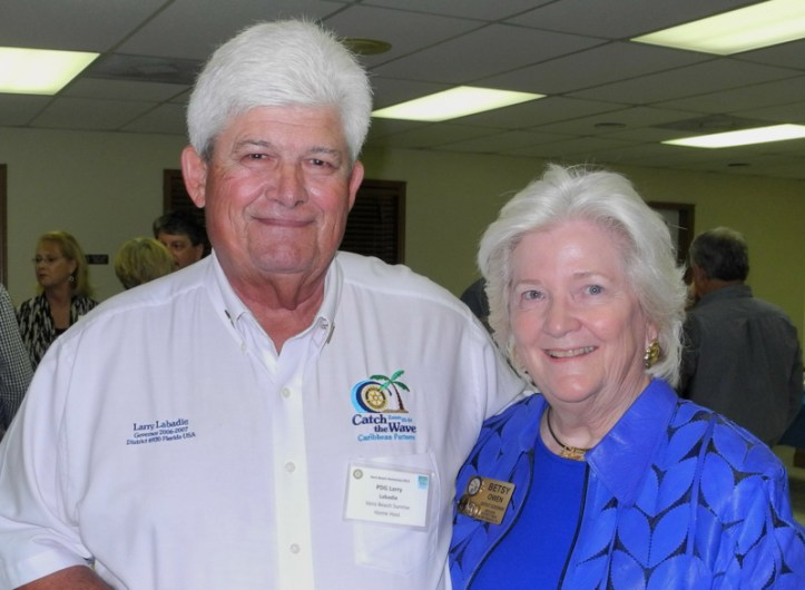 Past Rotary district governors Larry Labadie and Betty Owen