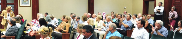Opponents of the city's involvement in the Seven50 regional planning initiative began filling the Council chambers 30 minutes before the start of Tuesday's Council meeting.