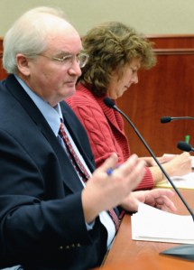 Pension consultant Rocky Joyner and Finance Director Cindy Lawson