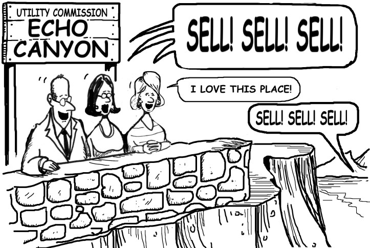 By sacking dissenters and then stacking the Utilities and Finance Commissions with members who support their views, Council members Tracy Carroll, Craig Fletcher and Pilar Turner and enjoying the sounds in "Echo Canyon."