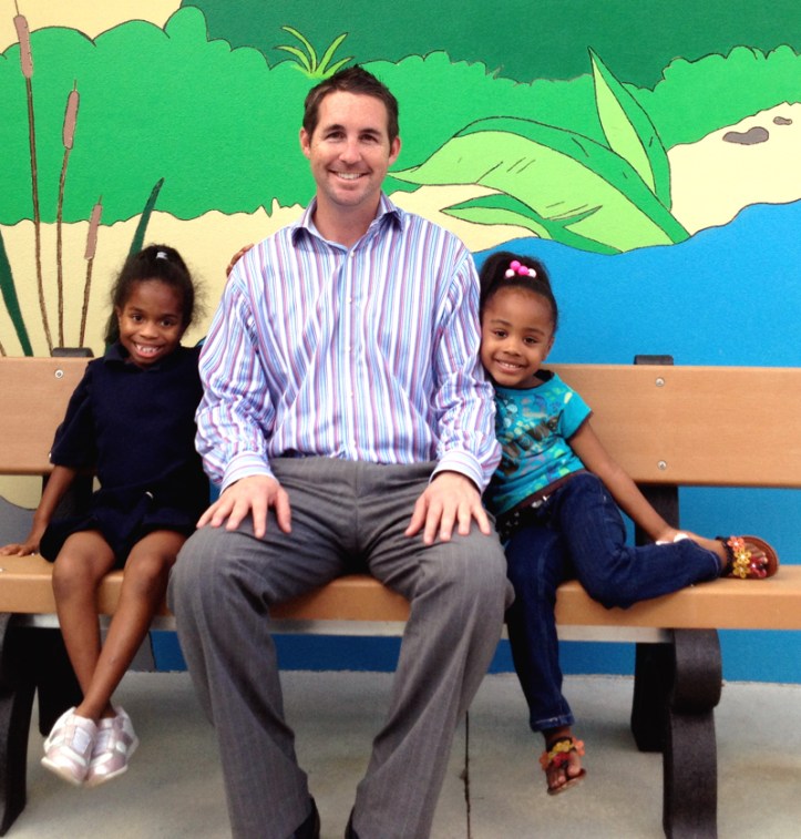 Homeless Family Center.  Jarrod Owen with Kiera, Jarrod, Aukeria