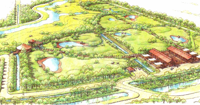 When complete, the National Elephant Center will span 225 acres northwest of downtown Fellsmere, accommodating up to 37 elephants.