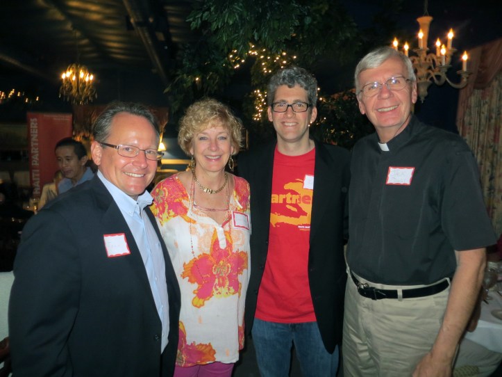 John Engle, Co-director Haiti Partner; Charlotte Terry, HP Advisory Committee; Kent Annan, Co-director HP, Rev. Jack Diehl, Our Savior Lutheran Church