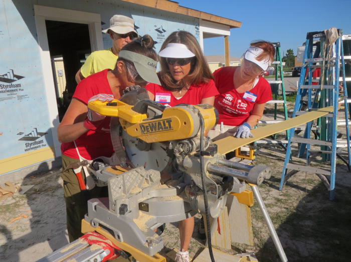      Cece Daniels, Cyndy Hazlewood (a WB crew leader) , and Karen Mechling.  (volunteer Richard Dunlop in background)