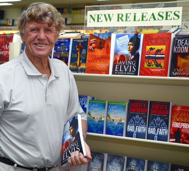 John Meikle, a New Zealander turned Veroite, has written three novels set in Australia and New Zeland.  Meikle's "Daughters of the Outback" was on the Vero Beach Book Center's best sellers list for 22 weeks.  Meikle's latest novel, "Saving Elvis," is now available at the Book Center.