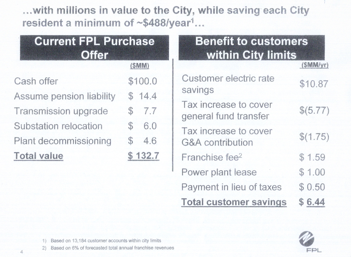 In making its case to Vero Beach residents and taxpayers, FPL representatives placed a $4.8 million value on decommissioning the power plant. Though some elements of the offer have change, FPL has continued to present the decommissioning of the power plant as a component of its offer to the city.