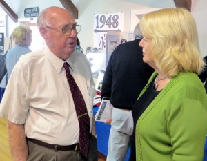 B.T. Cooksey and local historian Janie Gould compare notes at recent Heritage Celebration.
