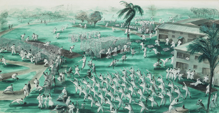 Artist John Gout's illustration depicting spring training at Dodgertown appeared in a 1955 issue of Sports Illustrated. Gout later gave the original of his illustration to Walter O'Malley.