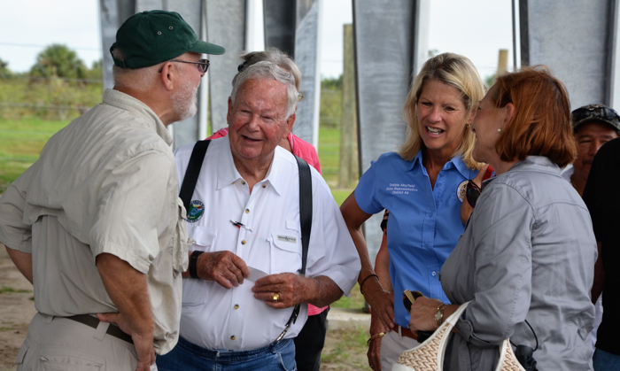 John Lehnhardt, executive director of the National Elephant Center in Fellsmere, with Fellsmere City Councilman Joel Tyson, State Representative Debbie Mayfield and Vero Beach City Councilwoman Pilar Turner.
