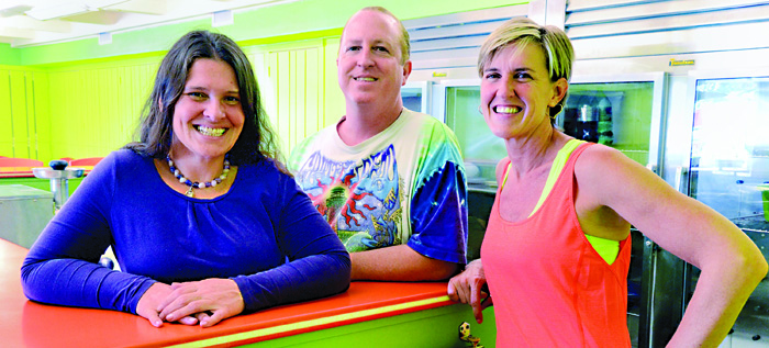 Gina Allen, Kevin Lureau and Cheri Schumann will open LOVJuice Saturday, July 20, offering fresh organic vegetable juice, smoothies and more.