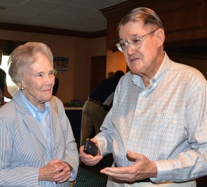 Alma Lee Loy and Peter O'Malley last year's announcement that the Vero Beach Sports Village will be renamed "Historic Dodgertown."