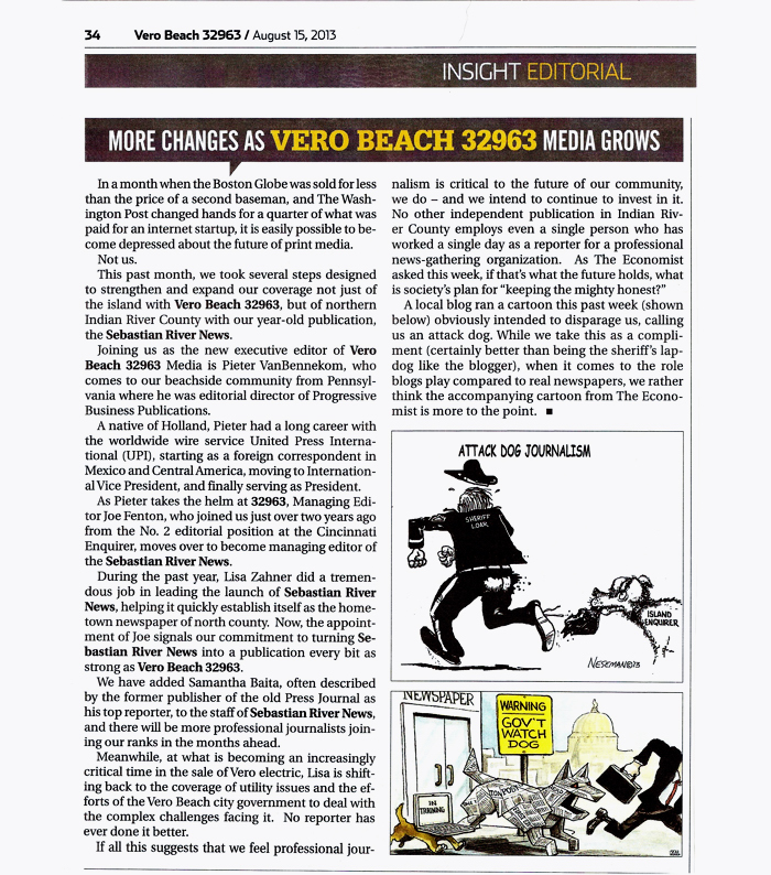 This weeks braggadocio editorial in the island weekly lifted a cartoon from InsideVero.com