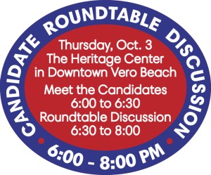 A candidate roundtable advertisement, submitted to Scripps Treasure Coast Newspapers for publication next Sunday through Thursday, was summarily rejected, when Indian River County Advertising Manager Debbie Vickers wrote, "We are not going to accept this ad for publication." No further explanation was given by Scripps management. 