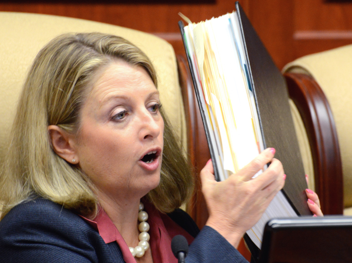 Vice Mayor Tracy Carroll participates in the Council's deliberations over whether to appeal a Code Enforcement Board decision favoring her and her husband.