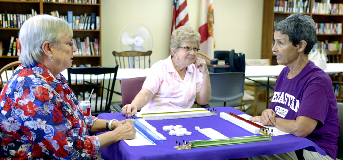 Sebastian City Councilwoman, Andrea Coy, visits with participants and the Sebastian Senior Center.