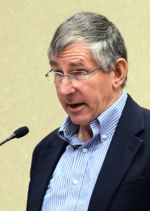 Opening his presentation on the proposed dog park with a bit of humor, Bob Joy, said, "We had considered calling ourselves the Pee Party."