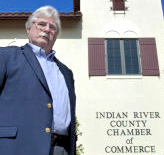 Accompanying its report on Charlie Wilson's new chamber of commerce, VeroNew.com posted this picture of him standing defiantly in front of the Indian River County Chamber of Commerce. The picture was taken by one of the island weekly's staff photographers.