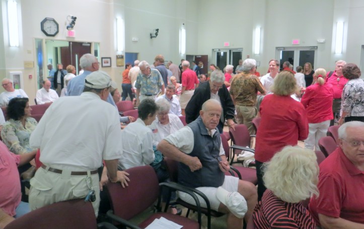 SRO crowd at Sebastian City Council during break.
