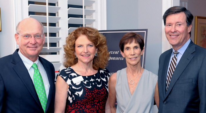 Indian River Community Foundation Board Chairman Bob Puff and Executive Director Kerry Bartlett with IRCF supporter and host of the annual reception, Anne Lanier, and event sponsor Bob Bauchman of Wilmington Trust.