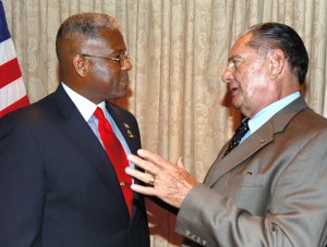Allen West with retired chaplain Richard Flick