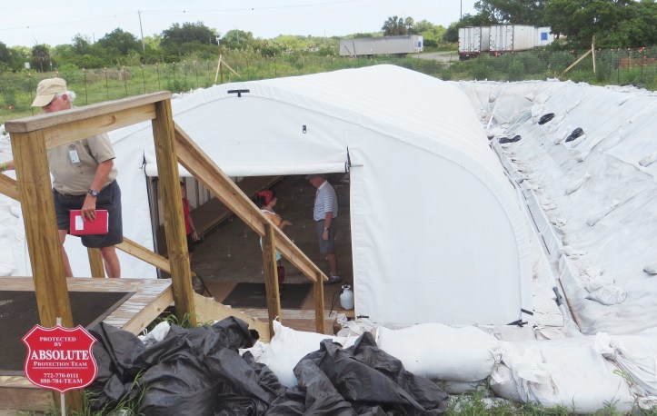 Tent covering the primary dig site as researchers comb the earth for proof life Ice Age human life