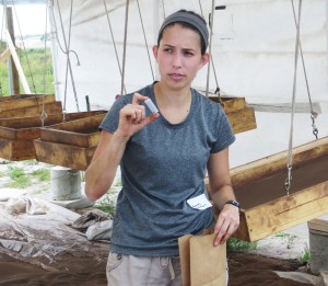 Careful sifting through dirt can produce this tiny bit of charcoal.