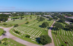 Vero Beach's municipal cemetery, Crestlawn Cemetery. Aerial photo by David Talbot.