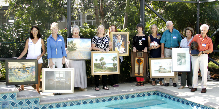 The tour of 10 artists' studios includes (left to right) Sherry Haaland (pastel), Dawn Miller (pastel), Charlotte Dickinson (oil/watercolor), Dawn Mill (acrylic/oil/watercolor), Merana Cadorette (watercolor/acrylics/sculptured ceramics), Joan Earnhart (assemblage/wood), Peggy Thomas (stoneware/Raku pottery), Russell Hahn (postage stamp collage), Betsy Kurzinger (digital illustration/mixed media), George Paxton (sculpture) 