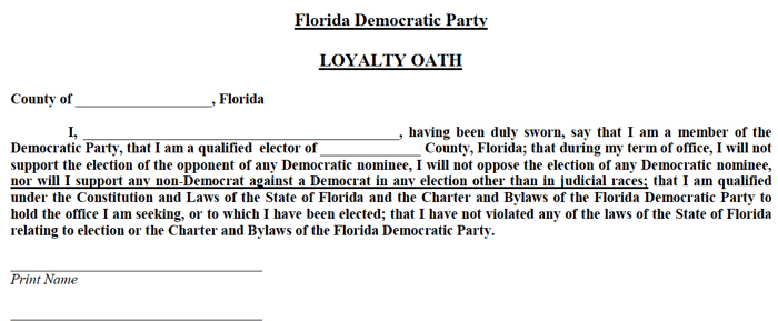 Democratic Party Loyalty Oath