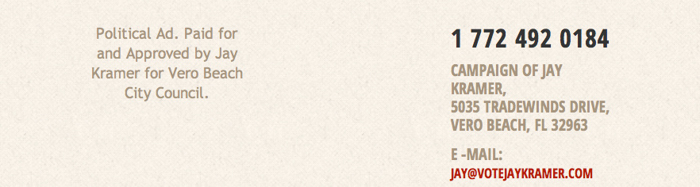 Jay Kramer Disclaimer