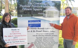  Beverly Paris and Jeff Matthews by the location of the new pavilion now under construction.