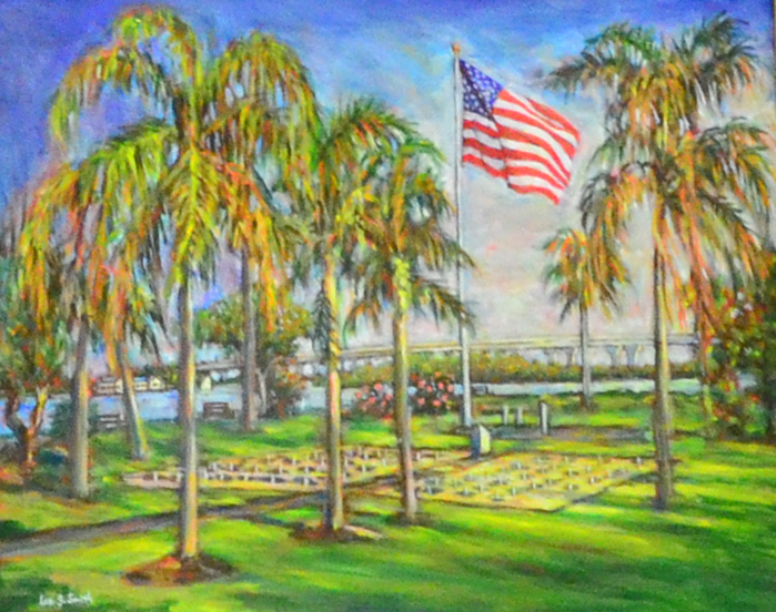 Veteran's Memorial Island: Cenotaph's at Sunrise