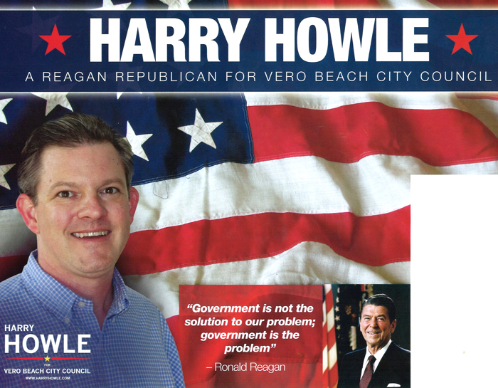 For advertising his party affiliation in a non-partisan municipal election, Harry Howle was fined by the Florida Elections Commission.