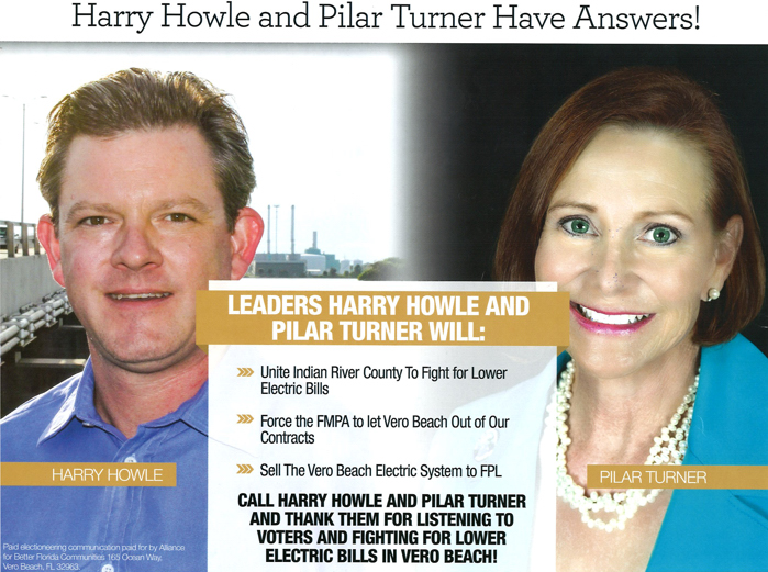 Alliance for Better Florida Communities, Vero Beach based electioneering communications organization, mail out a slick post card supporting city council candidates Harry Howle and Pilar Turner.  The organization, clearly engaging in political activity is a municipal election, has not yet registered with the City Clerk's Office.
