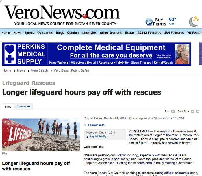 In reporting the additional rescues resulting from the City Council's decision to restore lifeguard hours cut last year, the island weekly was careful not to mention that its one endorsee in the City Council election, Pilar Turner, along with Craig Fletcher, voted against funding longer lifeguard hours at Humiston Park Beach.