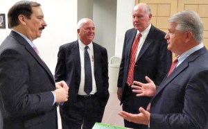 This picture of Indian River County outside counsel Floyd Self, County Commissioner Peter O'Bryan, County Administrator Joe Baird and County Commissioner Tim Zorc was 