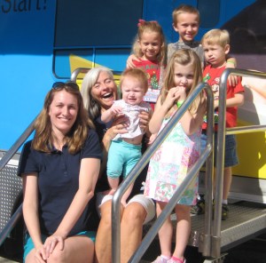 Dr. Susie O’Toole Evans with holding (infant Phoebe Forbes) and mom Jennifer Bailey Forbes and Olivia Forbes.  Standing on top are Skylar,Brody and Gunnar Brooks.