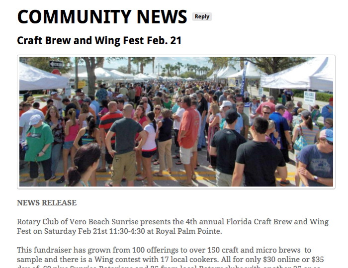 In addition to stories posted on Inside Indian River's main page, many other stories about community events are available on the Community News page.  To  keep up with community news, simply select "Community News" in the blue bar at the top of the home page.