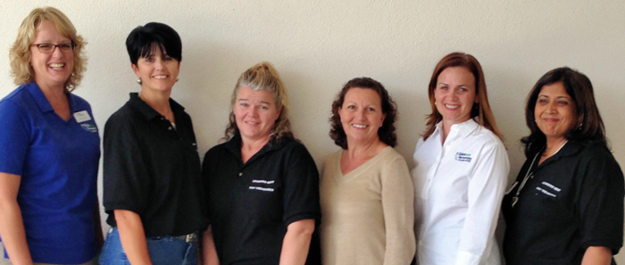Sonja Phillips, Childcare Resources; Tibra Parker, director of Tiny Treasures; Kelly Wilson, director of the Learning Nest; Sherri Maddox, director of Maitland Farm Preschool; , Shannon Bowman, Childcare Resources; and Racha Handa, owner of Tiny Treasures and the Learning Nest,  attend the Emergent Literacy professional development seminar on Oct. 18 hosted by Childcare Resources.