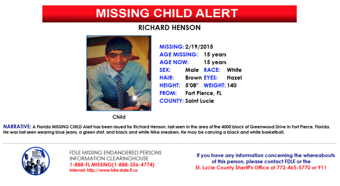 Missing Child Alert 2-20-15