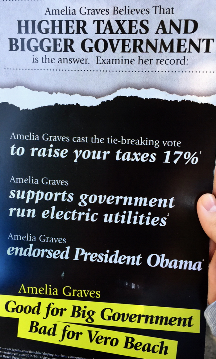 Tampa-based Citizens Alliance for Florida's Economy paid for two post card mailers attacking Amelia Graves and Richard Winger. 