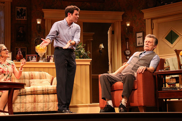 Nick (Sid Solomon) tries to convince Grandfather Frank (John Lagioia) that moving away from the family is a good idea.