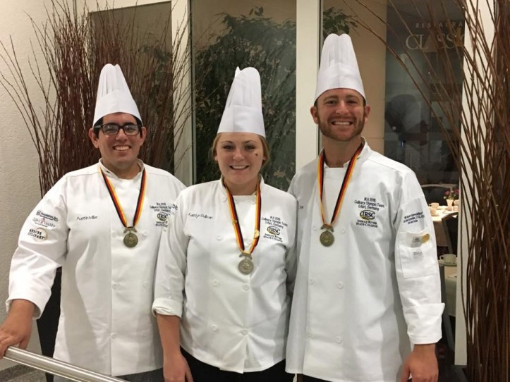 IRSC Culinary students Austin Miller, Kaitlyn Sullivan and Jacob Gelb prepared award winning dishes at the 2016 IKA International Culinary Olympics in Erfurt, Germany.
